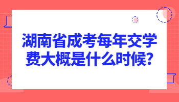湖南省成考每年交學(xué)費大概是什么時候